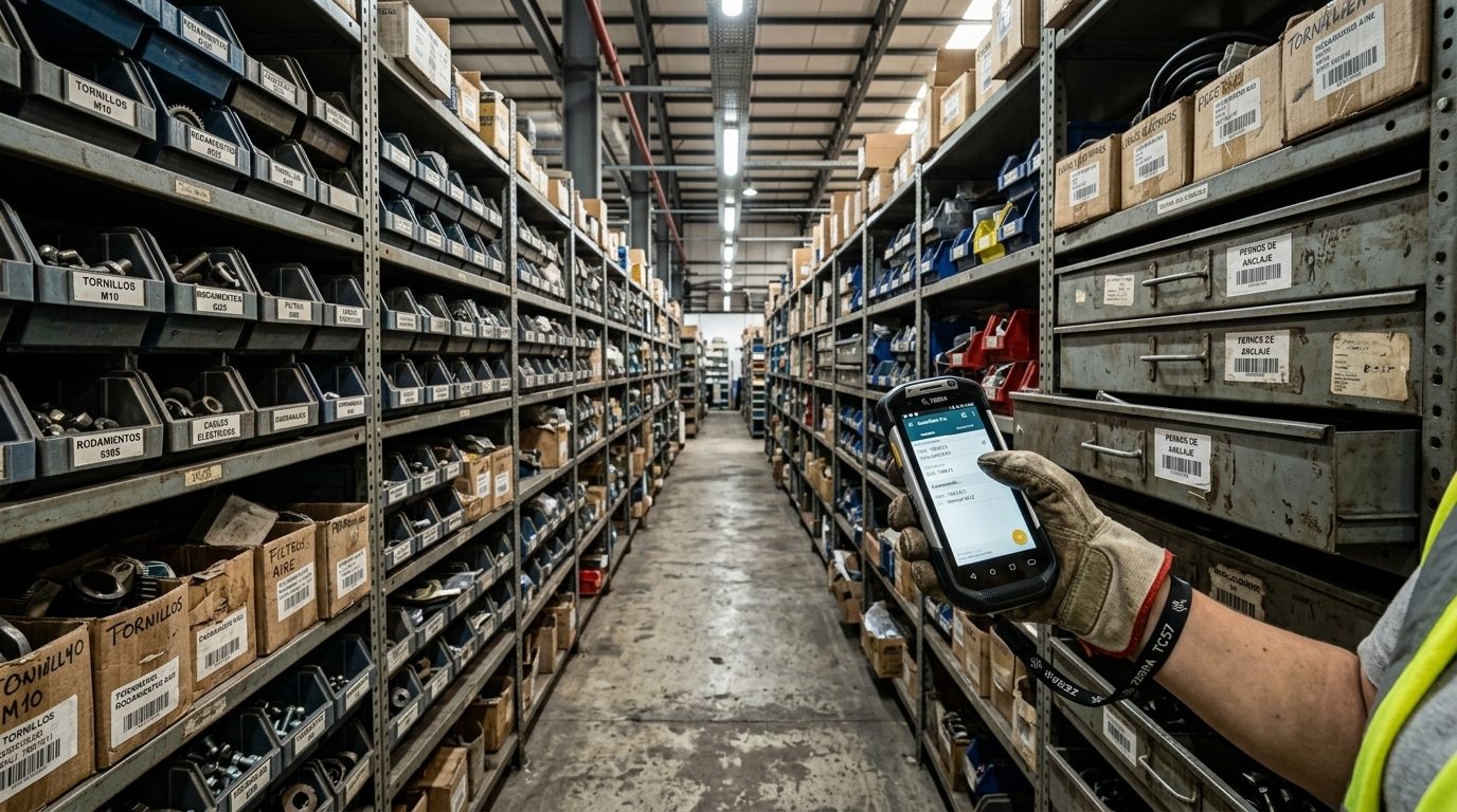 Inventario, catalogación y control de repuestos y pañoles